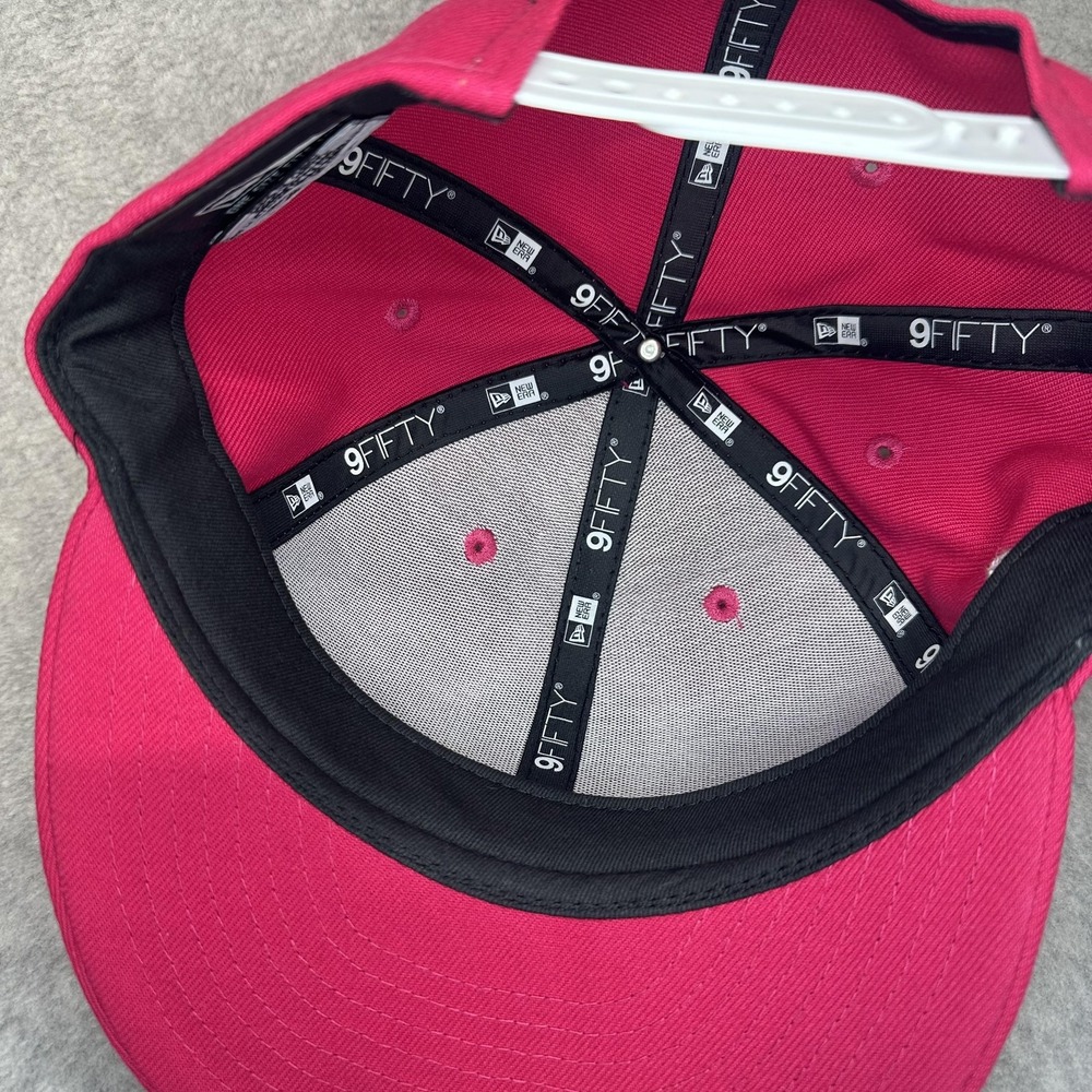 New Era Hat Cap Snap Back Mens One Size Pink G Logo 9FIFTY Embroidered Flat Bill - Picture 9 of 11